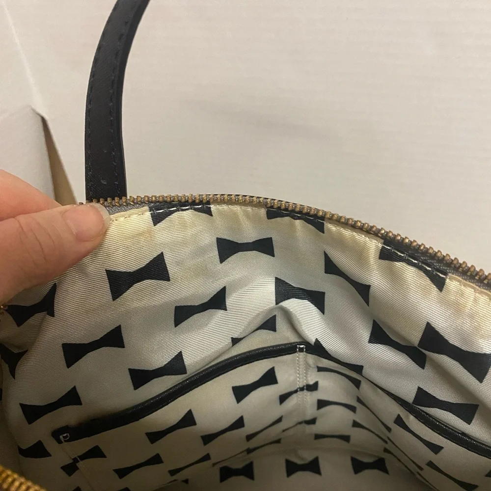 kate spade Gray and Black Sophisticated Leather Bedford Satchel